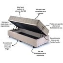 Ver imagem 5 de Base Box Baú 88x188 Suede com Colchão Airtech Ortobom Molas Ensacadas