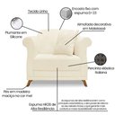Ver imagem 4 de Kit 2 Poltronas e Sofá 2 Lugares 1,60m Pés Castanho Bege