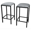 Ver imagem 1 de Kit 2 Banquetas Aço Estilo Industrial Estofada