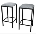 Ver imagem 1 de Kit 2 Banquetas Aço Estilo Industrial Estofada