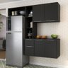 Cozinha Compacta com Armário e Balcão Mp2005 Sofia Multimóveis Preta - 1