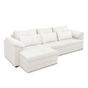 Ver imagem 5 de Sofá Retrátil Manual Sala de Estar Nolan Bipartido 257cm Conforto Premium em Couro Branco G58 - Gran
