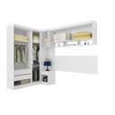 Ver imagem 2 de Quarto Branco Modulado Firenze Roupeiro 2 Portas + Ponte Armário Aéreo