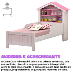 Cama Infantil Casinha de Princesa com Colchão - 5
