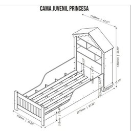 Cama Infantil Casinha de Princesa com Colchão - 6