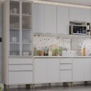 Ver imagem 4 de Kit Armário Aéreo e Balcão para Pia de Cozinha 120 Cm Atenas Cinza Cristal