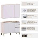 Ver imagem 2 de Kit Armário Aéreo e Balcão para Pia de Cozinha 120 Cm Atenas Cinza Cristal