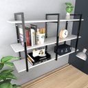 Ver imagem 1 de Prateleira Industrial Moveis Escritorio Quarto Estante Infantil Plantas Branco Ferro e Madeira