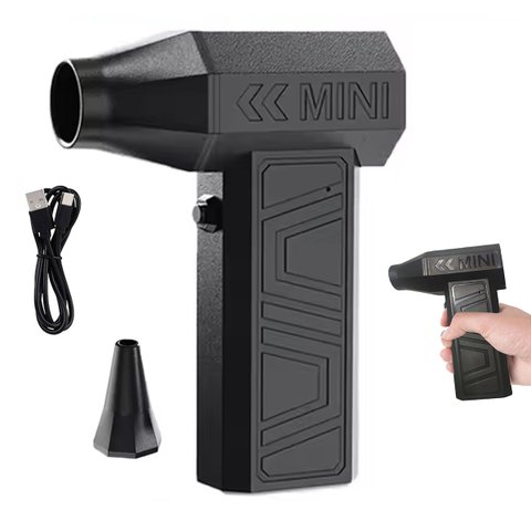 Mini Ventilador Soprador Turbo Jet Fan 130.000 Rpm sem Fio 3 Velocidades Potente Usb Bateria Recarre