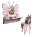 Ver imagem 3 de Penteadeira Infantil Borboleta Espelho Lâmpadas Led Rosa