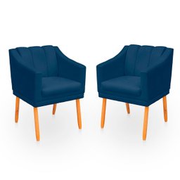 Kit com 2 Cadeiras Poltrona para Sala Moderna e Confortável Mila Suede - 1