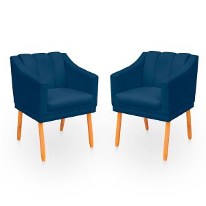 Kit com 2 Cadeiras Poltrona para Sala Moderna e Confortável Mila Suede