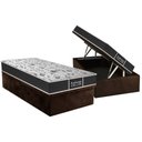Ver imagem 1 de Cama Box Baú Solteiro: Colchão Molas Probel Prolastic ProDormir Sleep + Base CRC Suede Brown(
