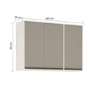 Ver imagem 4 de Armário Aéreo De Cozinha 120cm 3 Portas 5 Prateleiras Linea