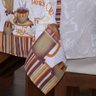 Kit 12 Capas de Cadeira + Toalha de Mesa + Cortina Sala de Jantar Cozinha Dos Sonhos Completa Cappuc - 3