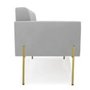 Ver imagem 3 de Sofá Namoradeira 2 Lugares Pé de Ferro Dourado Elisa Suede Cinza D03 - D'Rossi