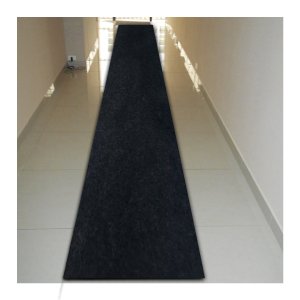 Tapete Passadeira Grande Aveludado 050x400 Borda sem Costura Preto