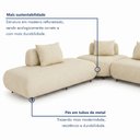 Ver mais imagens de Sofá de Canto Modulado Orgânico com Almofadas e Base Madeira Maciça 280CMX340CM Madri