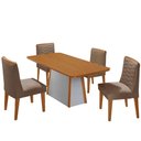 Ver imagem 2 de Mesa de Jantar Diane 120cm Tampo Mdf Laminado 4 Cadeiras Eloise Moderna Mobília
