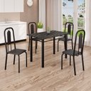 Ver imagem 1 de Conjunto de Mesa com 4 Cadeiras Lívia Preto