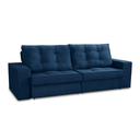 Ver imagem 4 de Sofá Retrátil 3 Lugares 2,30m com Molas Mara Suede Azul