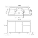 Ver imagem 4 de Balcão Gabinete com Pia Inox 120cm 3 Portas e 1 Gaveta Tatiane Cinza - Ajl Móveis
