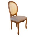 Ver imagem 1 de Cadeira Medalhão Estofada Encosto Tela Sextavada . Cor Natural