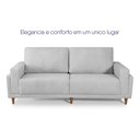 Ver imagem 4 de Sofá Living Privilege 2,15m Bouclê Cinza Pés de Madeira - King House