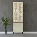Ver imagem 1 de Cristaleira 70cm com 4 Portas, Vidro Reflecta e Fita Led Interna New York Movel na Caixa