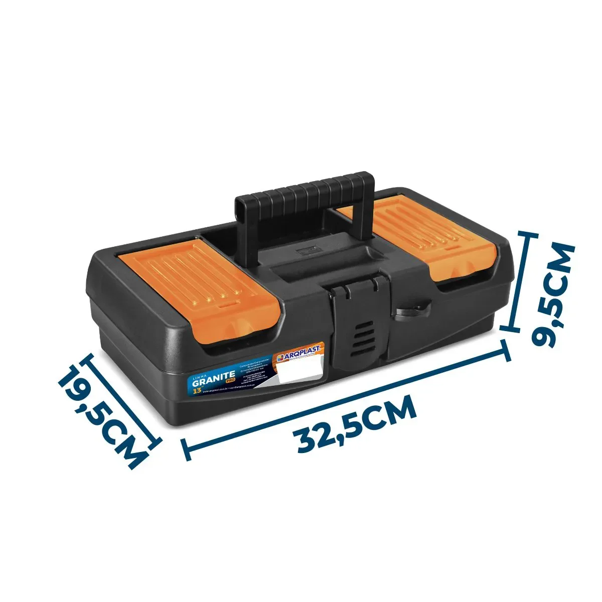 Maleta de Ferramentas Granite Pro Baixa 13" Arqplast - 2