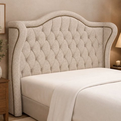 Cabeceira para Cama Box Casal 160cm Dorian Linho Bege - Sallar Home