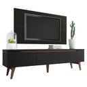 Ver imagem 3 de Rack Madesa Reims e Painel para Tv até 55 Polegadas 2 Portas e 1 Gaveta - Preto