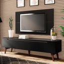 Ver imagem 1 de Rack Madesa Reims e Painel para Tv até 55 Polegadas 2 Portas e 1 Gaveta - Preto