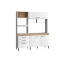 Ver imagem 2 de Cozinha Compacta Isis C/ 3 Portas e 3 Gavetas Branco/mel - Movelbento