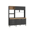 Ver imagem 3 de Cozinha Compacta Isis C/ 3 Portas e 3 Gavetas Branco/mel - Movelbento