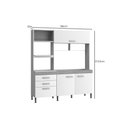 Ver imagem 4 de Cozinha Compacta Isis C/ 3 Portas e 3 Gavetas Branco/mel - Movelbento