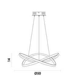 Pendente Nodo Preto (d)50cm (a)15cm 1x36w 3000k 1188lm Led - 5