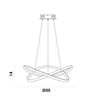 Pendente Nodo Preto (d)50cm (a)15cm 1x36w 3000k 1188lm Led - 5