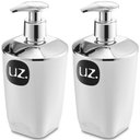 Ver imagem 1 de 2 Porta Sabonete Líquido Plástico Uz Brancos 400ml Saboneteiras para Bancada de Banheiro