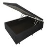 Cama Box Bau Viúva 1,28 X 1,88 X 0,40 Inteiriço Premium Corino Preto - 2