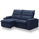 Ver mais imagens de Sofá Retrátil Reclinável para Sala 3 Lugares 210cm Niels F04 Veludo Azul - Lyam Decor