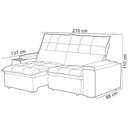 Ver imagem 5 de Sofá Retrátil Reclinável para Sala 3 Lugares 210cm Niels F04 Veludo Azul - Lyam Decor