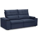 Ver imagem 6 de Sofá Retrátil Reclinável para Sala 3 Lugares 210cm Niels F04 Veludo Azul - Lyam Decor