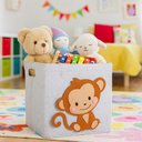 Ver imagem 4 de Cesto Organizador Dobrável Quarto Infantil Animais Brinquedo - Macaquinho