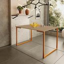 Ver imagem 2 de Mesa de Jantar Steel Estilo Industrial Pés de Aço 120x80cm Cobre/fendi
