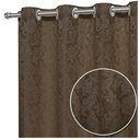 Ver imagem 2 de Cortina Jacquard Sala e Quarto 2,00x1,80 Marrom Ilhós Quadrado Cromado