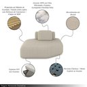 Ver imagem 3 de Sofá Ilha Dakota Chaise 168cm Modulado Encosto Almofada Solta Bouclê Bege G33 - Gran Belo