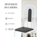 Ver mais imagens de Cadeiras para Sala de Jantar 4 Unidades Lívia Branco/Preto Liso