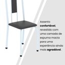 Ver imagem 4 de Cadeiras para Sala de Jantar 4 Unidades Lívia Branco/Preto Liso