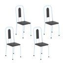 Ver imagem 1 de Cadeiras para Sala de Jantar 4 Unidades Lívia Branco/Preto Liso